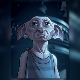 Dobby elfo domestico pensieroso tela diamond painting strass brillanti