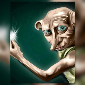 Dobby che tiene luce magica tela diamond painting strass lucenti
