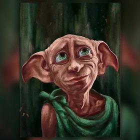 Dobby großäugiger Elf Diamond Painting Leinwand glänzende Strasssteine