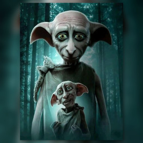 Diamond painting Dobby elfe de maison strass brillants toile terminée