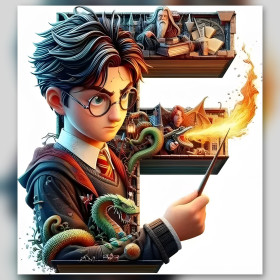 Harry Potter dragon vert strass brillants diamond painting toile terminée