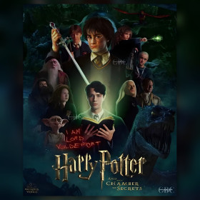 Harry Potter Diamond Painting Schwert von Gryffindor gegen Basilisk glänzende Strasssteine