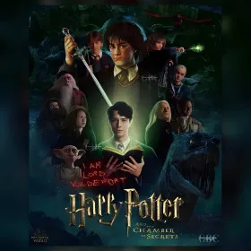 Harry Potter diamant schilderij zwaard van Griffoendor tegen basilisk glinsterende steentjes