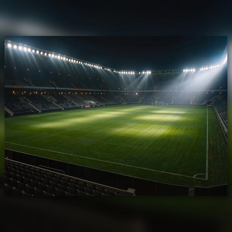 Stade de Football Vide sous les Projecteurs