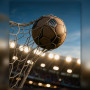 Ballon de football dans le filet