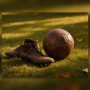 Soulier et Ballon sur la Pelouse