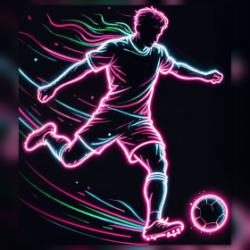 Silhouette Neon Calcio Sintesi