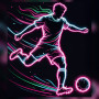 Neon Fußballer Dynamik