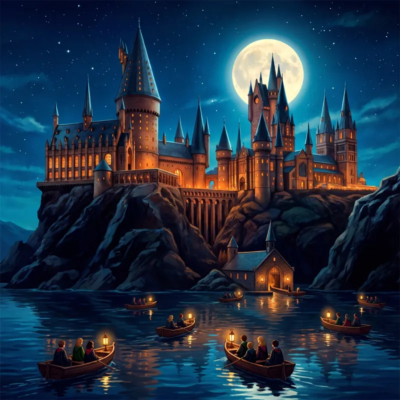 Il Castello di Hogwarts sul Lago Nero