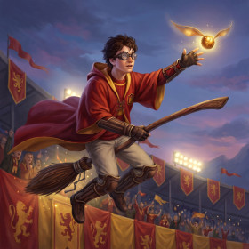 Harry Potter fängt den Goldenen Schnatz