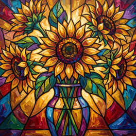 Stained Glass Sunflower Bouquet