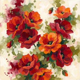 Rote Mohnblumen in lockerem Aquarellstil