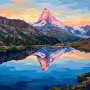 Matterhorn im Morgenlicht am stillen See