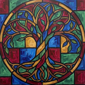Albero della Vita in Stile Vetrata