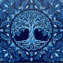 Mandala Simmetrico dell'Albero della Vita in Blu
