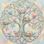 Arbre de vie aux oiseaux et nids pastels