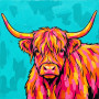 Pop Art Highland Cow Portrait