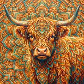 Portrait Mandala de Vache des Highlands