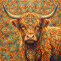 Portrait Mandala de Vache des Highlands
