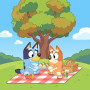 Picknick onder de boom met Bluey en Bingo