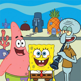 SpongeBob Patrick e Squiddi a Bikini Bottom