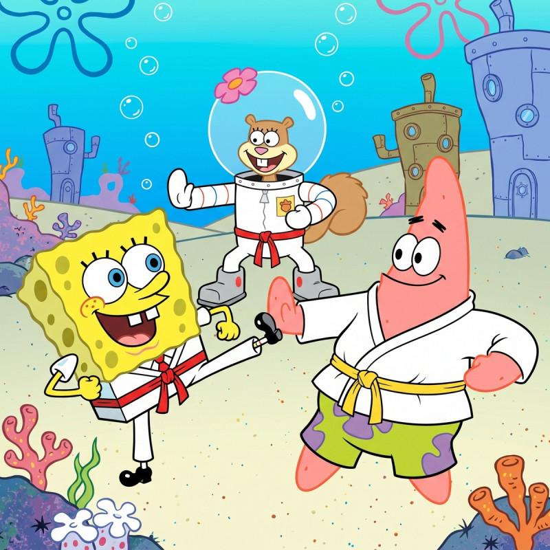 SpongeBob e Patrick in Combattimento di Karate