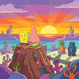 Bob et Patrick contemplent le coucher de soleil