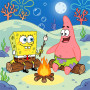 SpongeBob und Patrick am Lagerfeuer in Bikini Bottom