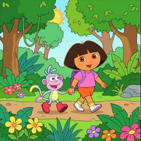 Dora e Boots nella giungla con Zaino