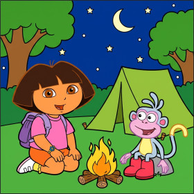 Dora and Boots Camping Under the Stars