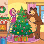 Masha and the Bear Decorating a Christmas Tree