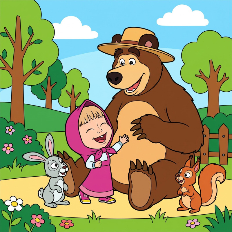 Masha and the Bear Forest Friends