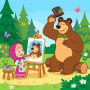 Masha Painting the Bear on an Easel