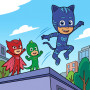 Catboy Owlette and Gekko Jumping on Rooftop