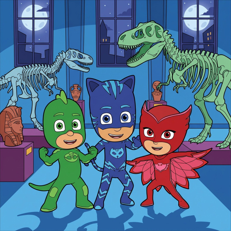Catboy Owlette Gekko Nighttime Museum Adventure