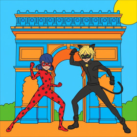 Ladybug and Cat Noir at the Arc de Triomphe