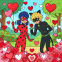 Ladybug and Cat Noir Valentine Hearts
