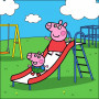 Peppa and George on the Playground Slide