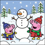 Peppa and George Building a Snowman
