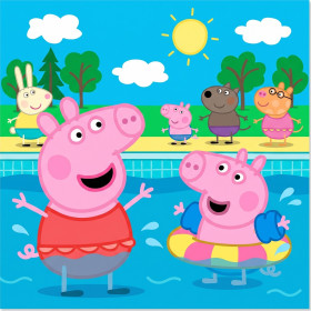 Peppa en George in het zwembad