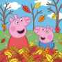 Peppa en George in de herfstbladeren