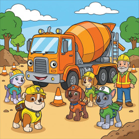 Rubble and the Construction Crew with Cement Mixer Truck