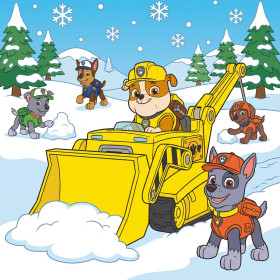 Rubble e la squadra con lo spazzaneve nella neve