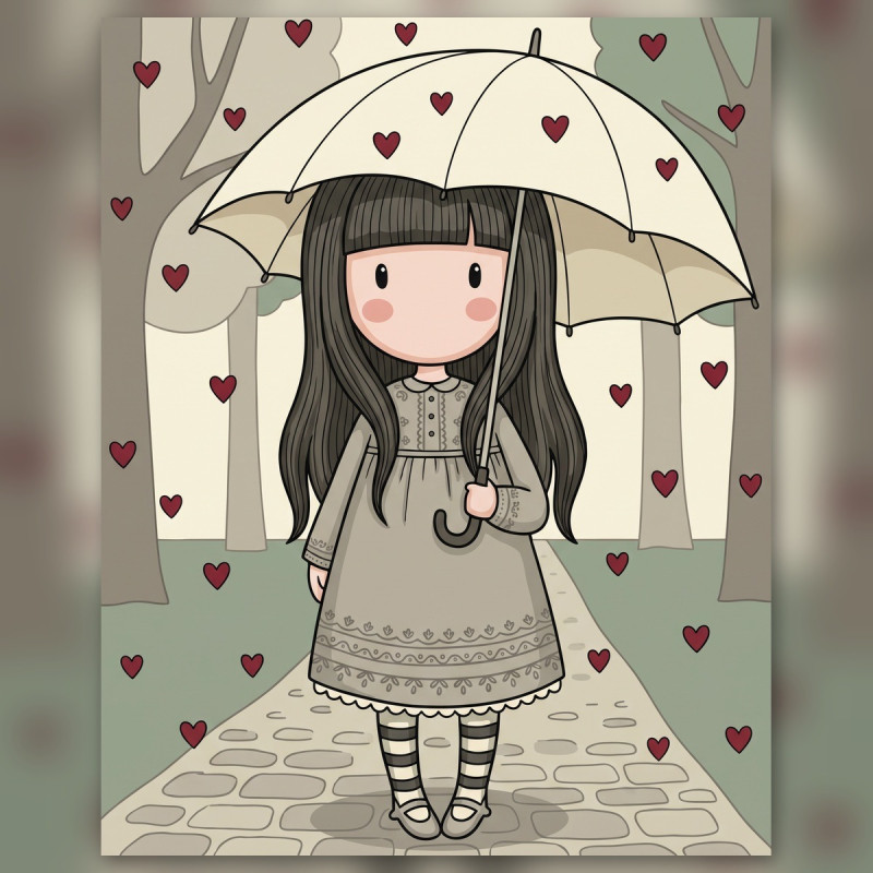 Pluie de cœurs Gorjuss