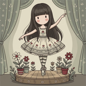 Ballerina Gorjuss sul Palco Fiorito