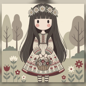 Daisy Crown Flower Basket