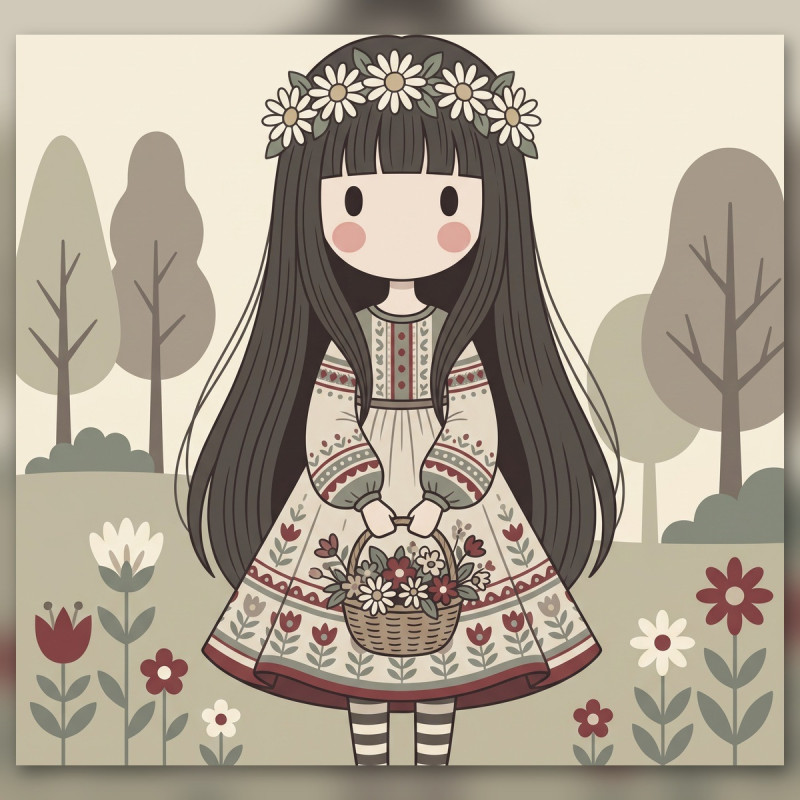 Daisy Crown Flower Basket