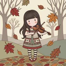 Gorjuss Violino nel Parco Autunnale