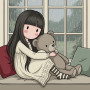 Rainy Window Teddy Bear
