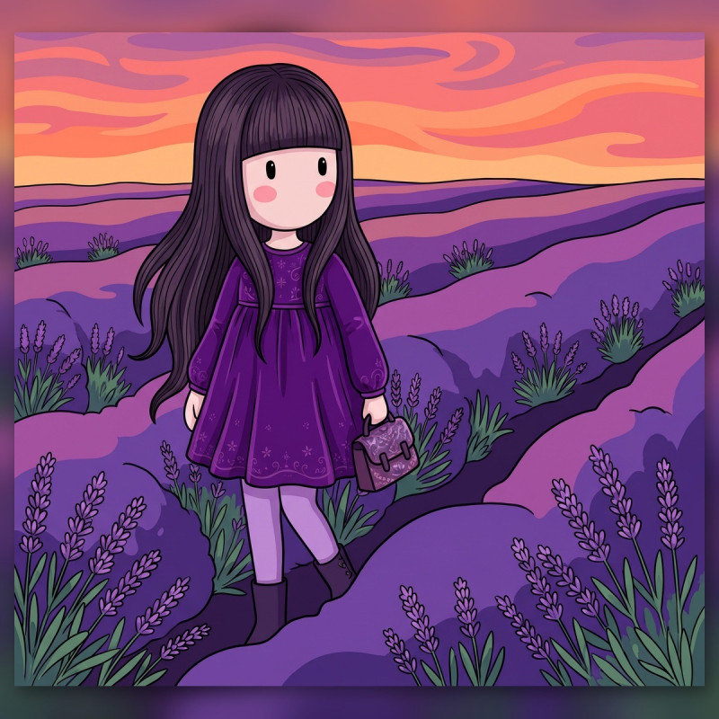 Gorjuss nella lavanda al tramonto